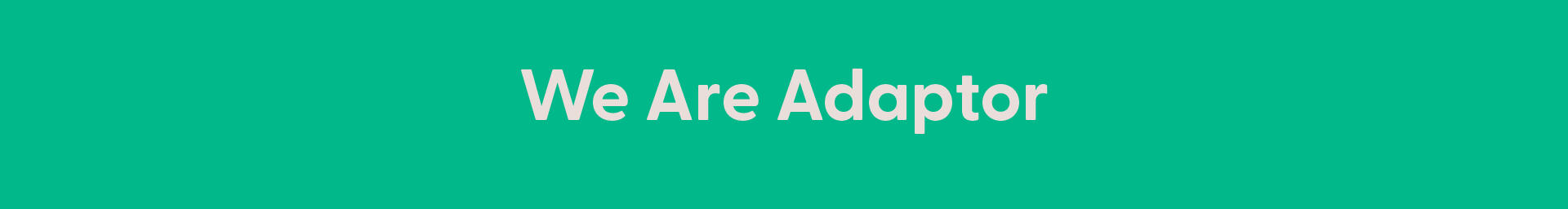 we are adaptor